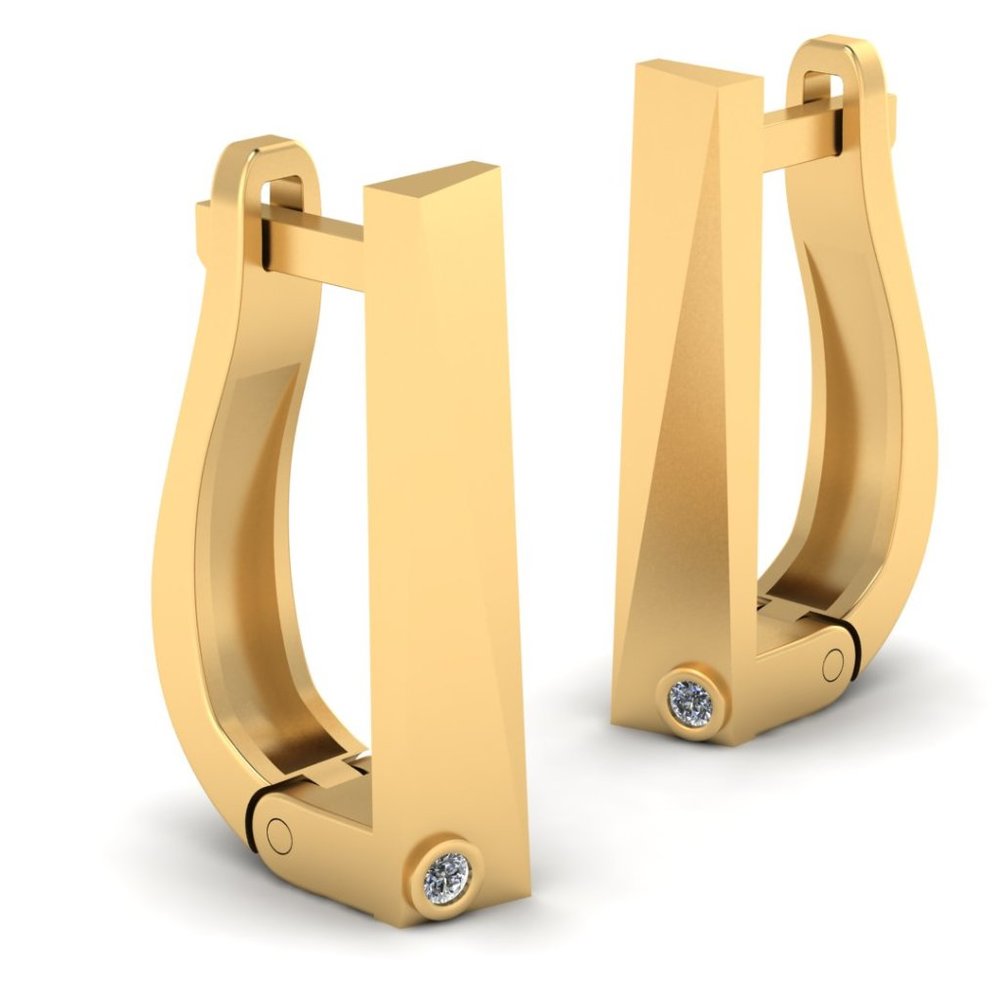 Flex Hoop Earrings with Lab Grown Diamonds - 14K Gold Vermeil